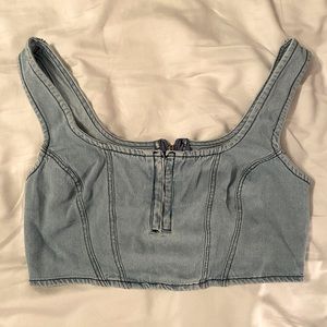 Jean crop top.